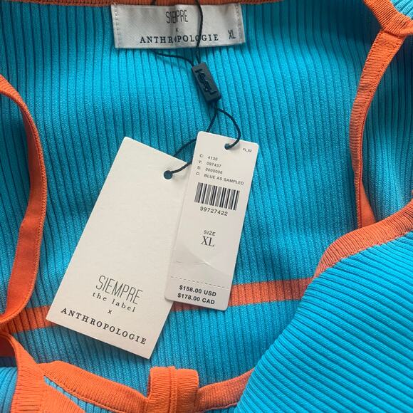 NWT Siempre Knit X Anthropologie Contrast Midi Dress - Size XL MSRP $158 - Picture 5 of 5